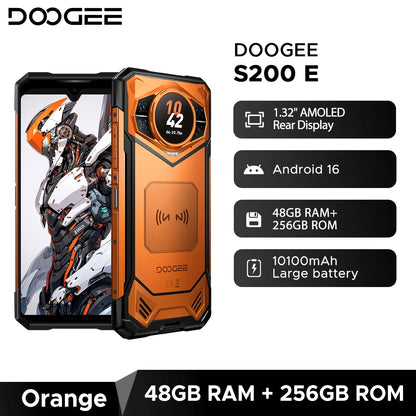 World Premiere DOOGEE S200E 5G Rugged Phone 1.32" Rear Display 10100mAh 48GB RAM (8GB+40GB) 256GB ROM 6.72” Screen Android 16
