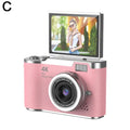 4K Digital Camera 48MP CCD 180° Flip Screen Selfie 8X Zoom Portable with 32G Card Clear Shots for Travel Daily Use Easy ﻿