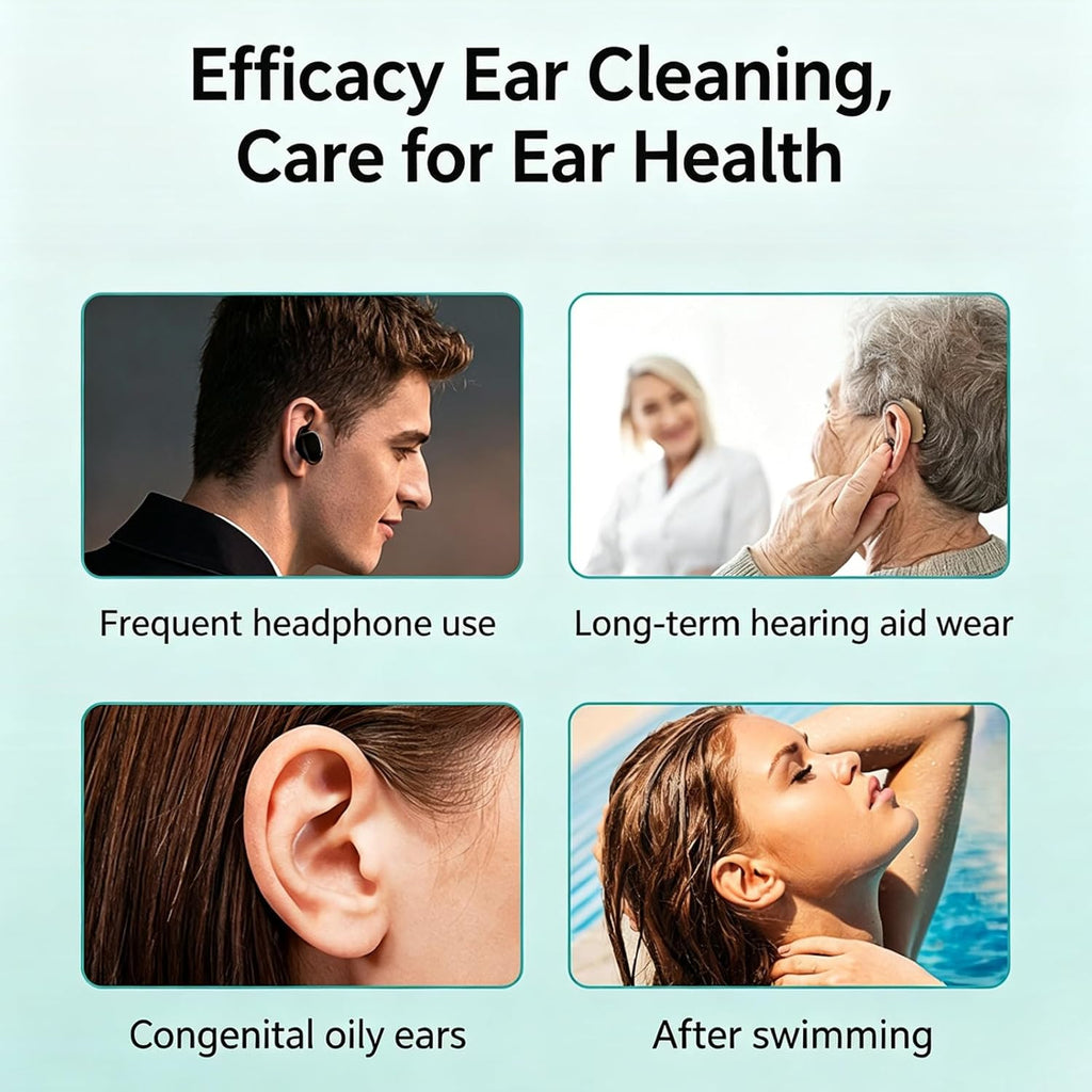 Ear Cleaner, Rechargeable Electric Ear Cleaning Irrigator, IPX7 Safe Ear Wax Removal Kit, Gentle Ear Irrigation and Effective Remover with 4 Cleaning Modes, Protecting Ear Health (White)