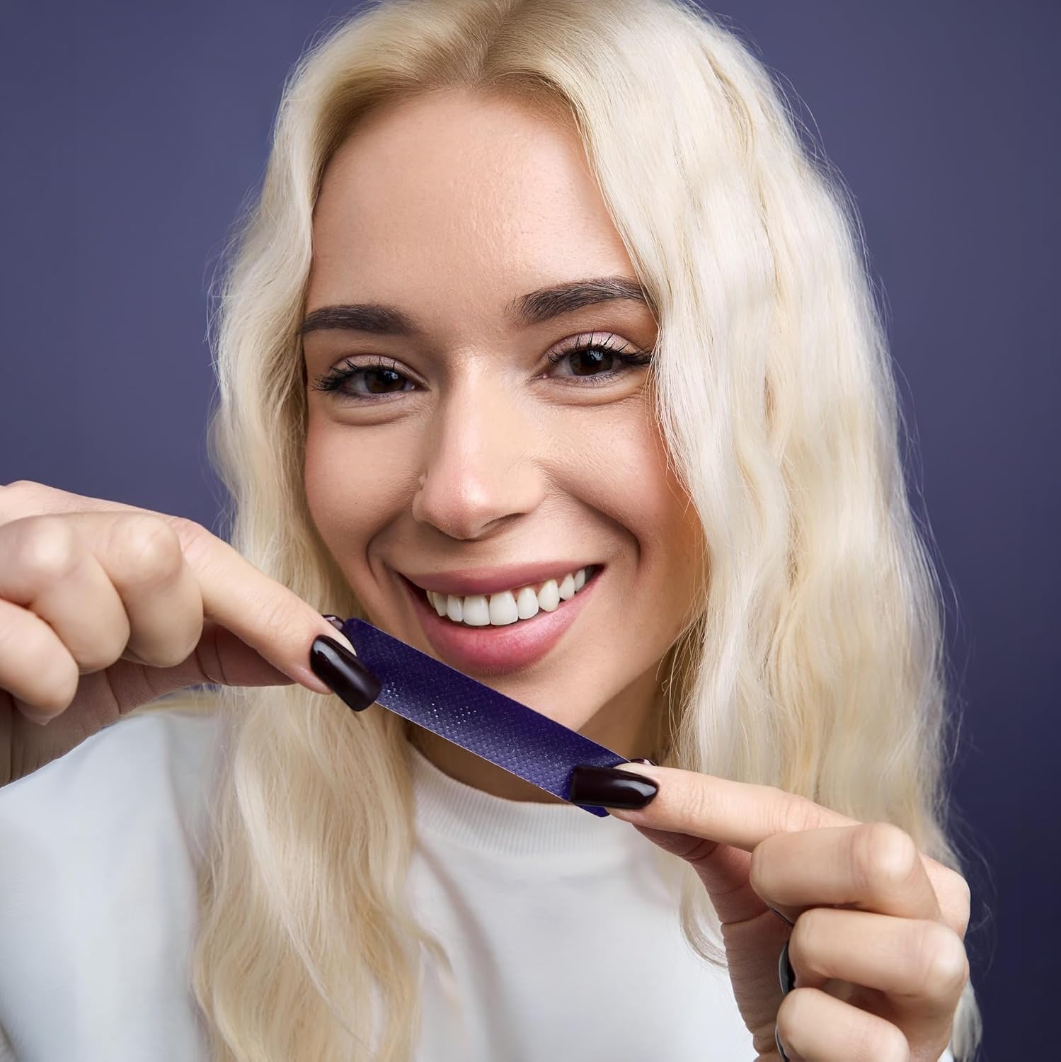 DRDENT Purple Teeth Whitening Strips 21 Treatments - Safe for Enamel - Non Sensitive Teeth Whitening - Whitening Without Any Harm - Pack of 42 Strips + Mouth Opener Included