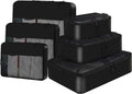 6 Set / 8 Set Packing Cubes Luggage Packing Organizers for Travel Accessories (6 Set Black)